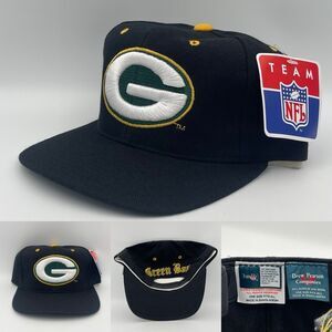 Vintage Green Bay Packers Drew Pearson Old English Wool Snapback Hat Cap - NWT